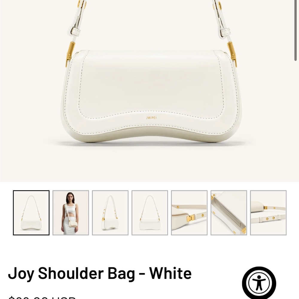 JW PEI Joy Shoulder Bag - Cream White with Gold Hardware